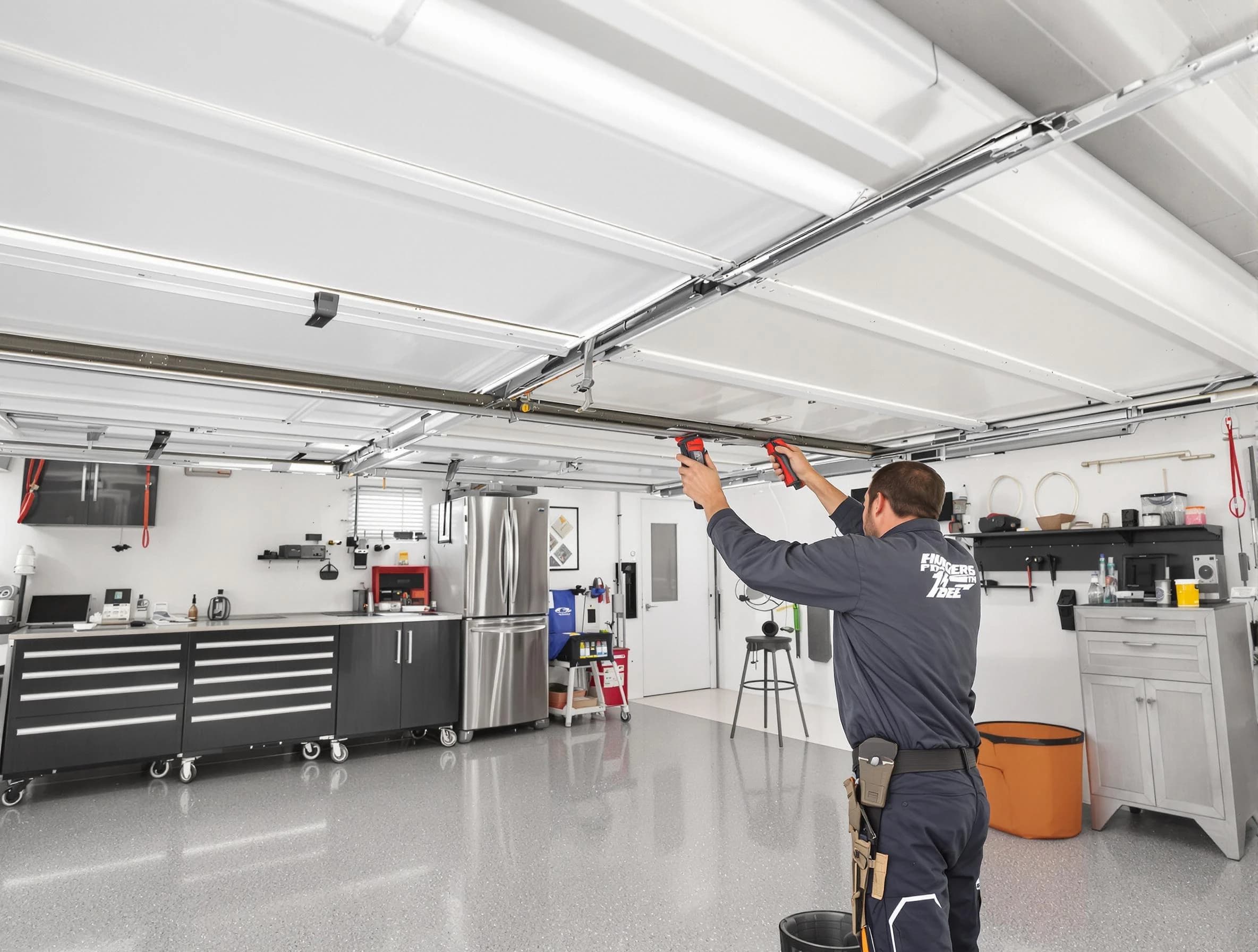Overhead garage door repair service by Lincoln Garage Door Repair in Lincoln