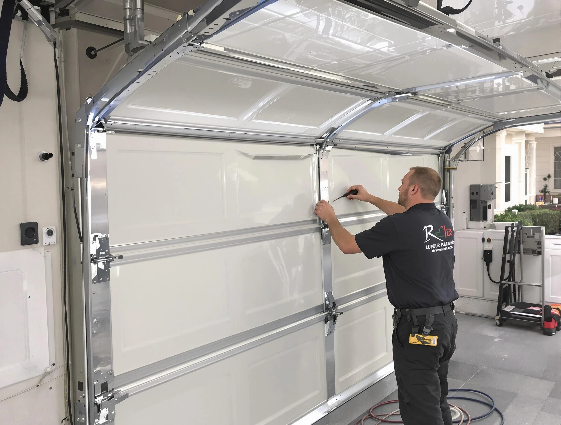 Lincoln Garage Door Repair professional performing panel repair in Lincoln