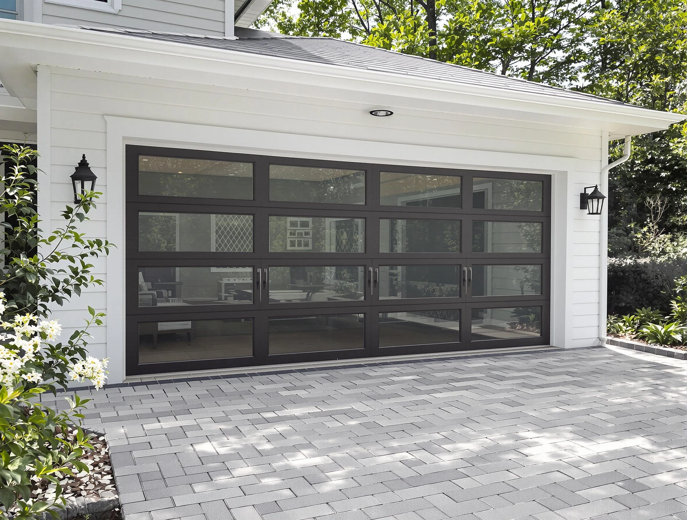 Lincoln Garage Door Repair design specialist presenting custom garage door options to Lincoln homeowner